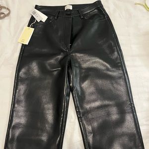 Aritzia Melina black leather pants